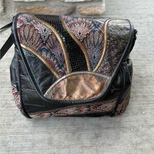 Hala New York Black Copper Patchwork Purse Vintage